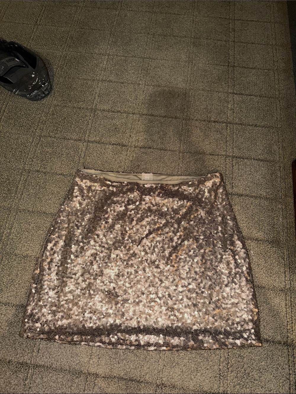 Hustler Hollywood Sequin Mini Skirt in Champagne Gold
